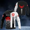 Herren Hoodies Schweiz Flagge Und Emblem Muster Für Männer Lose Mode Sweatshirts Junge Casual Kleidung Übergroße Streetwear