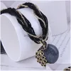 Pendant Necklaces Boho Round Crystal Woven Rice Bead String Sweater Necklace Temperament Ladies Fashion Gift Drop Delivery Jewelry Pendants