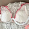 Set di reggiseni Intimo Lingerie ricamata dolce carino Set di reggiseno per ragazza fragola Sexy Bralette estiva leggermente trasparente