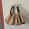 Sacos de Compras Feminino Bolsa de Ombro Tecelagem de Palha Moda Férias Grande Capacidade Totes Feminino Tricô Feito à Mão Bolsa de Praia