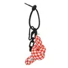 Porte-clés Longes Rouge Bleu Noir Et Blanc Clé Crochet Clé Porte-clés Chaîne Twist Noeud Pendentif Femelle Creative Treillis Sac Tissu Cartable Accessoires J230724