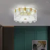 Candeeiros de teto Luz de quarto de cristal de luxo simples sala de jantar/sala de estar Lâmpada de vidro redonda led