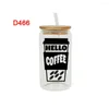 Raamstickers 3D UV DTF Transfers 16oz Cup Wraps Koffie Gedrukt Voor DIY Glas Keramiek Metaal Leer Etc. D463