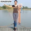 Fishing Accessories Finish Cast Net 2.4-4.2M with or without sink American fishing net small mesh hand thrown net with loop 230720