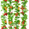 Decorative Flowers 2pieces 2.35meters With Leaves Simulation Fruit Vine Fake Chili Vegetable Home Ceiling Decoration Courtyard Prop