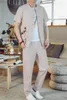 Survêtements pour hommes Arrivée Cool et mince à manches courtes TshirtPant TwoPiece Set Solid ShirtTrousers Costumes Homme Taille M5XL 230724