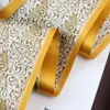 Sjaals High-end Elegant Dames Prachtige Gouden Zonnebloem Print Kwaliteit Effen Satijn Zijde Dubbellaags Binnenbeenlengte Lange Lint Sjaal