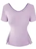 Camicie attive Top da yoga T-shirt da palestra traspiranti da donna T-shirt con cuciture in rete Top a maniche corte da donna Abbigliamento sportivo da corsa femminile