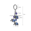 Schlüsselanhänger Lanyards Blue Evil Eye Charms Schlüsselbund Elefant Pendent Schlüsselanhänger Legierung Quaste Auto Ring Modeschmuck für Werbegeschenk Dh0Dz