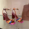Chinelos Brasil Moda Luxo Twist Woven Sandals Color Blocking Designer Marca Sapatos Femininos Grossos Com Salto Alto Feminino Casual