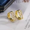 Kolczyki stadninowe Mafisar 2023 Fashion Gold Color Heart Hoop for Women Girl Luksusowe sześcienne cyrkonia biżuteria