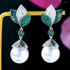 Kolczyki Dangle Godki Symulowane Perły Trendy kolczyki dla kobiet przyjęcie weselne Dubai Bridal Jewelry Boucle D'Oreille Femme Prezent