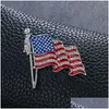 Pins Brooches Fashion Crystal Handmade United States Flag Lapel Pins Unique Rhinestone Jewelry Gift Drop Delivery Dhfop