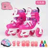 Встроенные роликовые коньки с двойной линией PU Roller Skates для детей Регулируемые 4-колесные обувь Полноточные профессиональные кроссовки для детей для 2-9 лет HKD230720