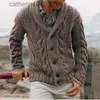 Maglioni maschili uomini a scialle di sciallone cardigan maglione abbottonato cavo cavo a cavallo a maglia colore solido fai -da -te t230724