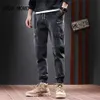 Men's Jeans Winter Men Jeans Fleece Lined Thick Warm Black Joggers Fashion Streetwear Cotton Casual Thermal Harem Jean Pants men L230724