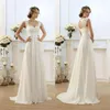 2019 48-hour A Line Wedding Dresses Empire Waist Lace Capped Maternity Bridal Wedding Gowns272Y