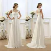 2019 48-uurs A-lijn Trouwjurken Empire Waist Lace Capped Maternity Bridal Wedding Gowns272Y