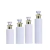 Plastic Toner Bottle Empty White Refillable 100ml 120ml 150ml 200ml 250ml 300ml 400ml 500ml Luxury Gold Diamond Lid Cosmetic Packaging Lotion Shower Gel Bottles