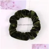 Huvudbonadens hårtillbehör Korea Veet Scrunchie Rubber Elastic Bands Solid Women Girls Headband Ponyil Holder Ties Rep Drop Delivery Fas