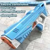 Sand Play Water Fun Electric Water Gun Fully Automatic Pistol Shooting Absorption Burst Water Gun Beach Outdoor Fight Toys for Kids Adult 230721