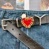 Designer Ceinture Femmes Ceintures En Cuir Véritable Correspondant Rouge Amour YP Lettre Boucle Ceinture Mince Pour Dames Jumelé Avec Jeans Ceinture En Cuir De Vache Largeur 2.5Cm De Haute Qualité