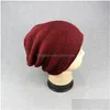 Beanie/Skull Caps Casual Knitted Beanie Hat Winter Men Warm Slouchy Skl Crochet Male Baggy Cap Fashion Accessories Drop Delivery Hats Scarve