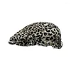 Berets Fashion Cow/ Leopard Print Hat Men Men Women Sboys Cap Spring Sunproof Shats Duckbill Flat для H7EF
