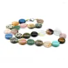 Jewelry Pouches Natural Stone Necklace Crystal Agate Colorful Round Flat Sheet Knotted