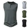 Tanktops voor heren 4 kleuren Top! Zomerse mouwloze sport Basic korte mouw lichtgewicht katoenen T-shirt gymkleding