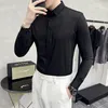 Männer Casual Hemden 2023 Einfarbig Hemd Sommer Langarm Business Formale Kleid Dünne Streetwear Sozialen Bluse Männer Kleidung