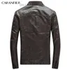 Мужские куртки Caranfier Mens Pu Jackets Coats Motorcycle Biker Faux Leather Jacket Мужена