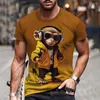 Herren T-Shirts Street Cool Hip-Hop Affenmuster T-Shirt Sommer Atmungsaktives 3D-Druckoberteil Übergroßes Tier Kurzarm Urlaubsmann-T-Shirt