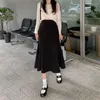 スカートハイウエストウールフィッシュテイルスカートミッドレングス韓国ファッション服女性のための韓国のファッション服