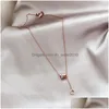 Hanger Kettingen Titanium Staal Cz Zirkoon Dubbele Cirkel Liefde Romeinse Cijfers Ketting Vrouwen Mode Straat Sieraden Drop Levering Penda Dhsqx