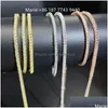 Pendanthalsband 2mm breda Moissanite Tennis Armband SLIVER Halsband Diamond Jewelry Chain Drop Delivery Pendants Dhary