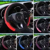 Coberturas de volante para carros esportivos antiderrapantes Couro PU Ajuste 37-38 cm Estilo de carro 9 cores Acessórios automotivos universais