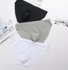 Underbyxor ungdom is siden kort konvex påse underkläder för män 3D stämplade spårlösa trosor en bit andningsbar tunn bekväm
