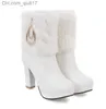 Boots with box size 35 to 42 43 white fur boots bridal wedding shoes ankle booties luxury designer women boots Z230724