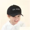 Casquettes De Baseball Enfant Mode Rue Chapeaux Enfants Snapback Casquette De Baseball Avec Lettre Broderie Drôle Printemps Été Hip Hop Garçon Chapeau Sun Drop Del Dh9Wx