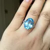 Anillos de racimo KJJEAXCMY Joyería fina Plata de ley 925 con incrustaciones de anillo de piedra de topacio azul natural Flores pequeñas y exóticas 12 S Hombres