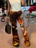 Calças femininas chicologia moda tigre estampado cintura alta casual streetwear legging festa de verão ano 2023 roupas femininas para atacado