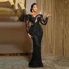 Robes De soirée Aso Ebi Robe De Soirée Sequin À Manches Longues Robes Sur Mesure Abendkleider Élégant De Bal Applique Robe De Fiesta 2023