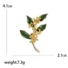 Brooches Enamel Pin Classy Osmanthus Brooch For Women Branch Lapel Pins Flower Badge Office Party Daily Clothing Suit Accessories Jewelry