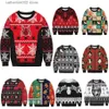 Pulls pour hommes Hommes Femmes Ugly Christmas Sweater 2022 Nouvel An Pulls de Noël Sweats Spider Cobweb Imprimé Crewneck Party Festival Tops T230724