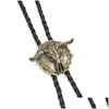 Neckband Fashion Western BL Head Bolo slips halsband retro legering tröja kedja svarta långa ornament släpp leverans tillbehör dhrlq