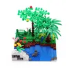 Action Toy Figures Moc DIY Garden Tree Courtyard Enlighten Building Blocks Brick Compatible Potted Plant Decoration Assembles with City Street View 230724