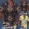 Men's T Shirts Fuchsia Tops Men Casual Short Sleeve Spring Summer Turndown Neck 3D Printed Basketball Rack Button Long