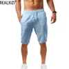 Pantalones cortos para hombres Hombres Pantalones cortos de cinco puntos Hiphop Algodón transpirable Lino Deportes Cortos Color sólido Pantalones simples de cinco puntos Verano Pantalones cortos casuales delgados 230721