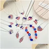 Pendentif Colliers Usa Fête Du Travail Drapeau Américain Charmes Pour Jy 4Th Indépendance Bracelet Collier Diy Fabrication De Bijoux Ornement Patriotique Dhrur